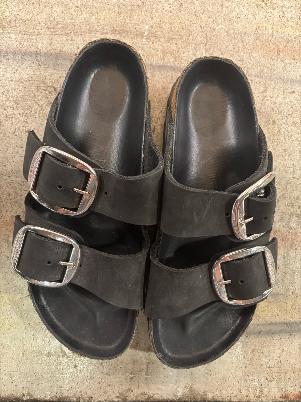Birkenstock Black Arizona Suede Slide Sandals